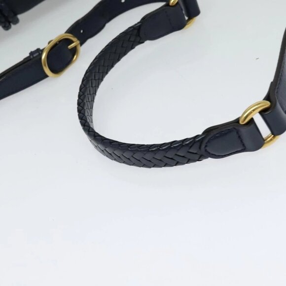 GUCCI Shoulder Bag Leather Blue Gold 338985 Auth 123404 - Picture 8 of 16